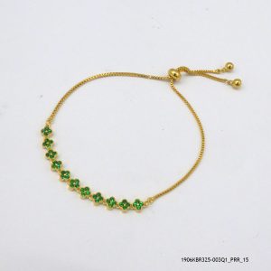 18KGP EMERALD COLOR ZIPLOCK BRACELET
