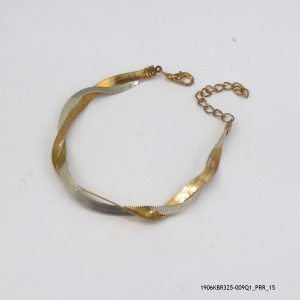 18KGP 2 PLEATED STEEL BRACELET