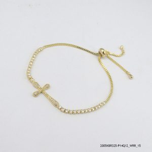 14KGP CROSS ZIPLOCK BRACELET
