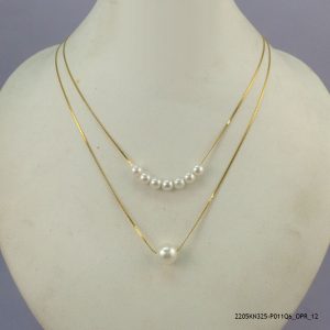 14KGP BEADED STEEL NECKLACE