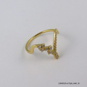 14KGP SYN CRYSTAL V RING