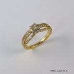 14KGP SYN CRYSTAL FLOWER RING