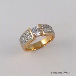 18KGP 2 COLOR CLUSTER CRYSTAL RING