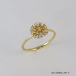 14KGP SYN CRYSTAL FLOWER RING