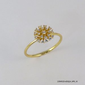 14KGP SYN CRYSTAL FLOWER RING