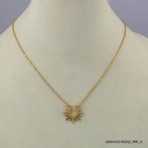 14KGP RETRO STEEL NECKLACE