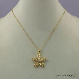 14KGP FLOWER CRY STEEL NECKLACE
