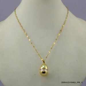 18KGP CRY EURO STEEL NECKLACE