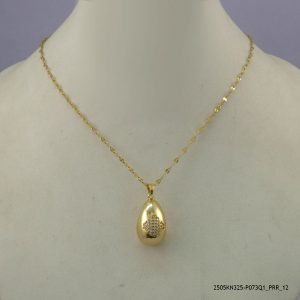 14KGP CRYSTAL STEEL NECKLACE