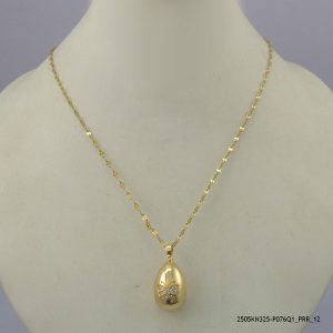 14KGP CRYSTAL BUTTERFLY STEEL NECKLACE