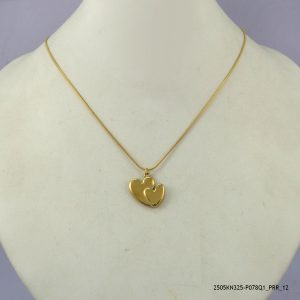 14KGP HEART STEEL NECKLACE