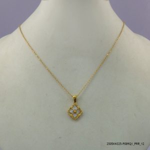 14KGP ELEGANT CRYSTAL STEEL NECKLACE