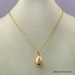 14KGP CRYSTAL STEEL NECKLACE