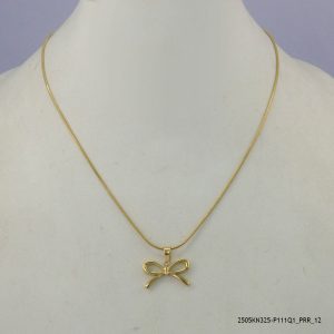 14KGP BOW STEEL NECKLACE