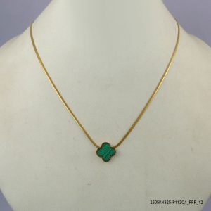 14KGP EMERALD COLOR NECKLACE
