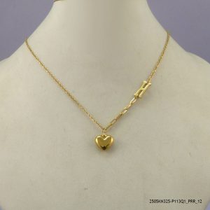 14KGP HEART STEEL NECKLACE
