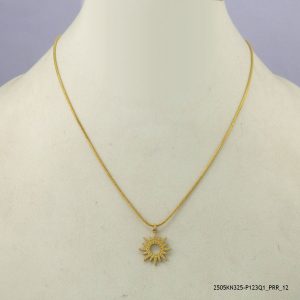 14KGP HIGH POLISH STEEL NECKLACE