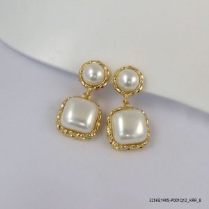 14KGP SYN PEARL EARRINGS