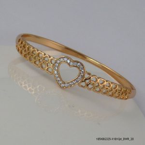 18KGP CRYSTAL HEART BANGLE