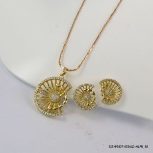 14KGP EURO ZIRCON PEDANT SET