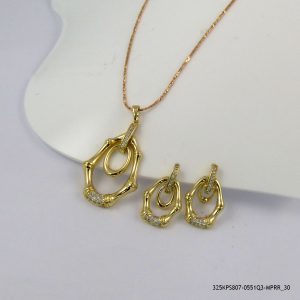 14KGP EURO ZIRCON PEDANT SET