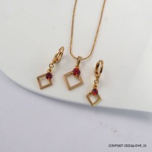 18KGP GARNET COLOR PEDANT SET