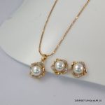 18KGP PEARL ZIRCON PEDANT SET