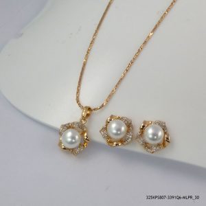 18KGP PEARL ZIRCON PEDANT SET
