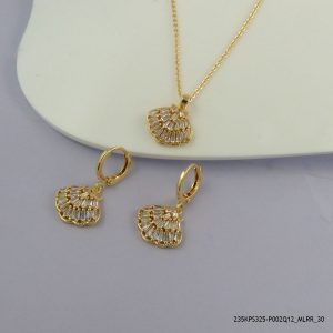 18KGP SHELL CRYSTAL SET