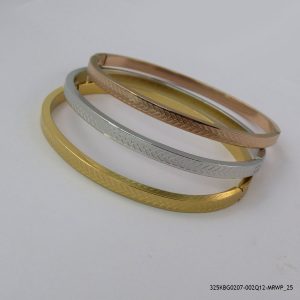 3PC 3 COLOR GP LEAF BANGLE