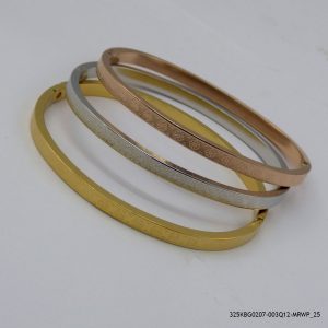 3PC 3 COLOR GP FLOWER BANGLE