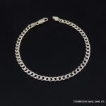 RODIUM PLATED STERLISING SILVER CURB 120 MENS BRACELETS