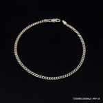 RODIUM PLATED STERLING SILVER CURB 80 MENS BRACELET