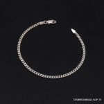 RODIUM PLATED STERLISING SILVER CURB 80 BRACELETS