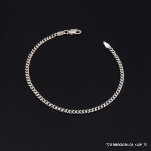 RODIUM PLATED STERLISING SILVER CURB 80 BRACELETS
