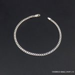 RODIUM PLATED STERLISING SILVER CURB 100 UNISEX BRACELETS