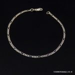 RODIUM PLATED STERLING SILVER FIGARO 60 MENS BRACELETS