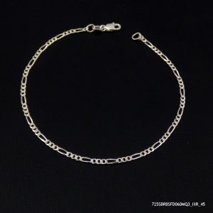 RODIUM PLATED STERLING SILVER FIGARO 60 MENS BRACELETS