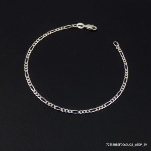 RODIUM PLATED STERLING SILVER FIGARO 60 UNISEX BRACELETS