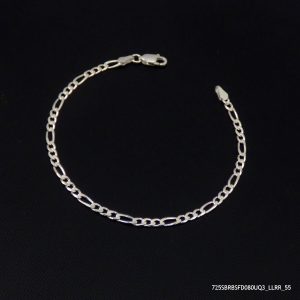 RODIUM PLATED STERLISING SILVER FIGARO 80 UNISEX BRACELETS