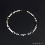 RODIUM PLATED STERLING SILVER FIGARO 100 BRACELETS