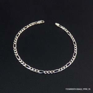 RODIUM PLATED STERLING SILVER FIGARO 100 BRACELETS