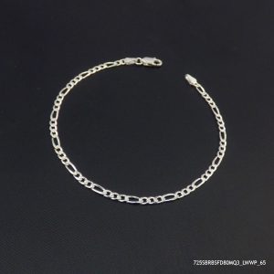 RODIUM PLATED STERLING SILVER FIGARO 80 MENS BRACELETS