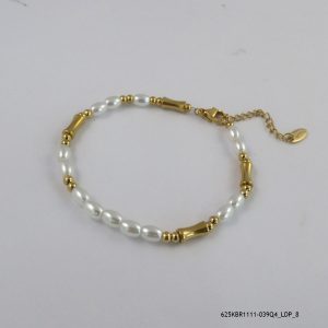 14KGP Beaded Steel Bracelet