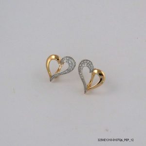 2Color 18KGP Heart Earring