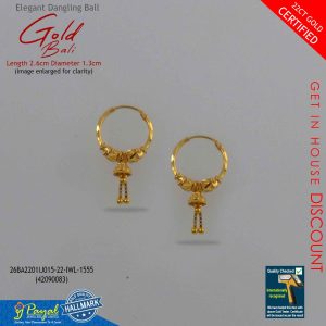Elegant Dangling Gold Bali