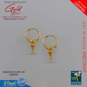 Elegant Dangling Ball Gold Bali