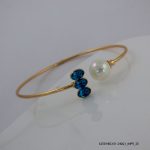 18KGP Indicolite Crystal Pearl Bangle
