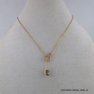 18KGP Black Dia Crystal Necklace