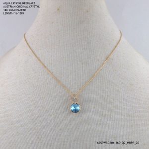 18KGP Aqua Crystal Necklace